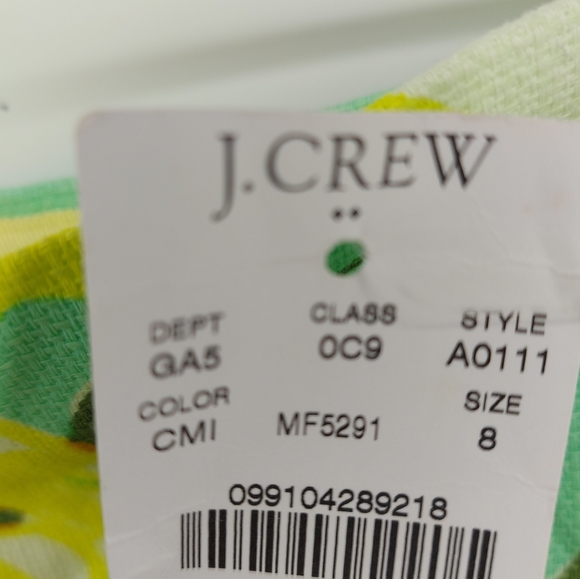 J. Crew Yellow and Green Floral Cotton Mini Skirt Size 8 - Picture 5 of 11